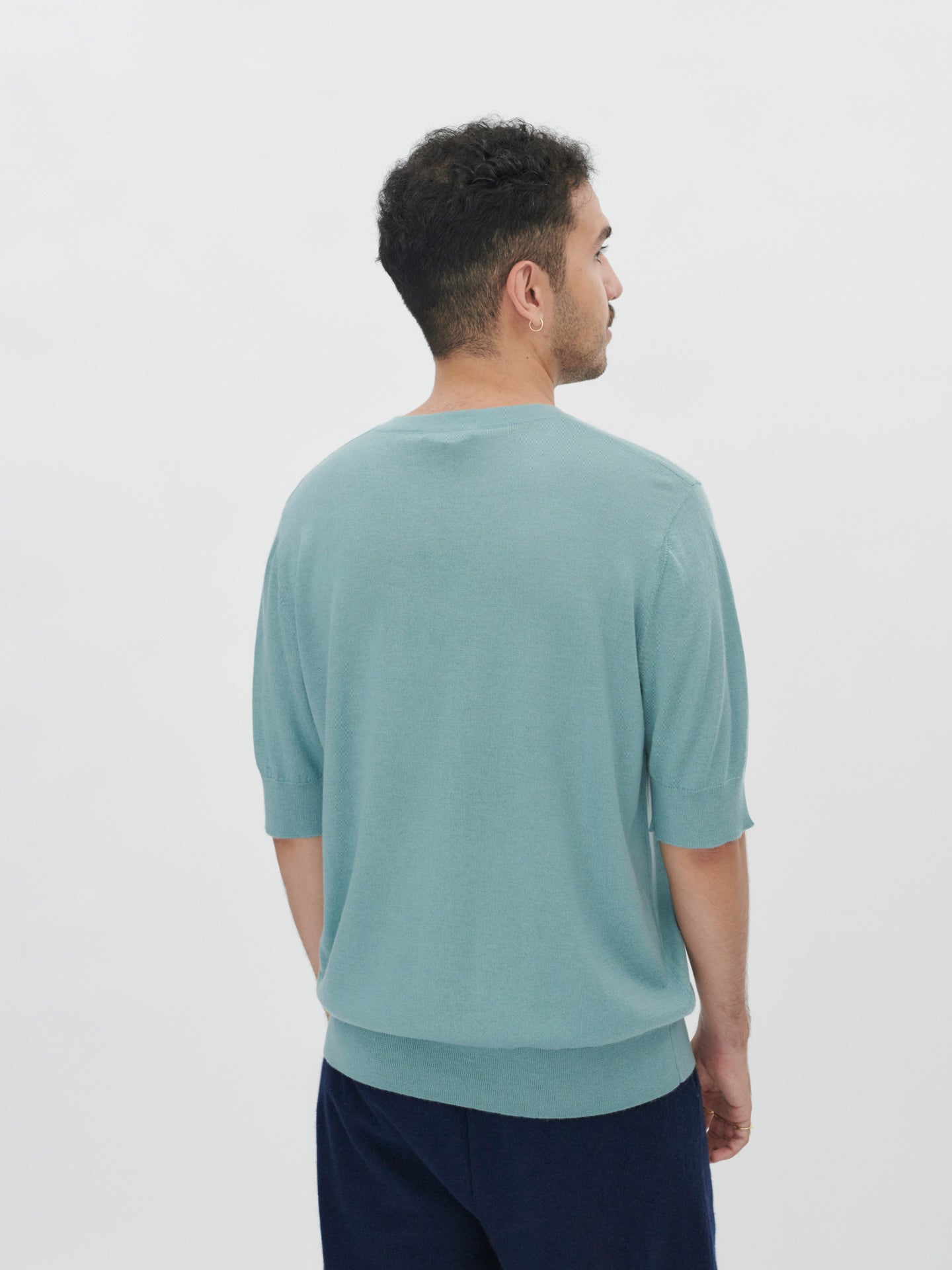 Men's Silk Cashmere T-Shirt Abyss - Gobi Cashmere