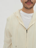 Men's Cashmere Zip Hoodie Marshmallow - Gobi Cashmere #color_marshmallow