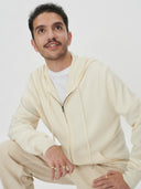 Men's Cashmere Zip Hoodie Marshmallow - Gobi Cashmere #color_marshmallow