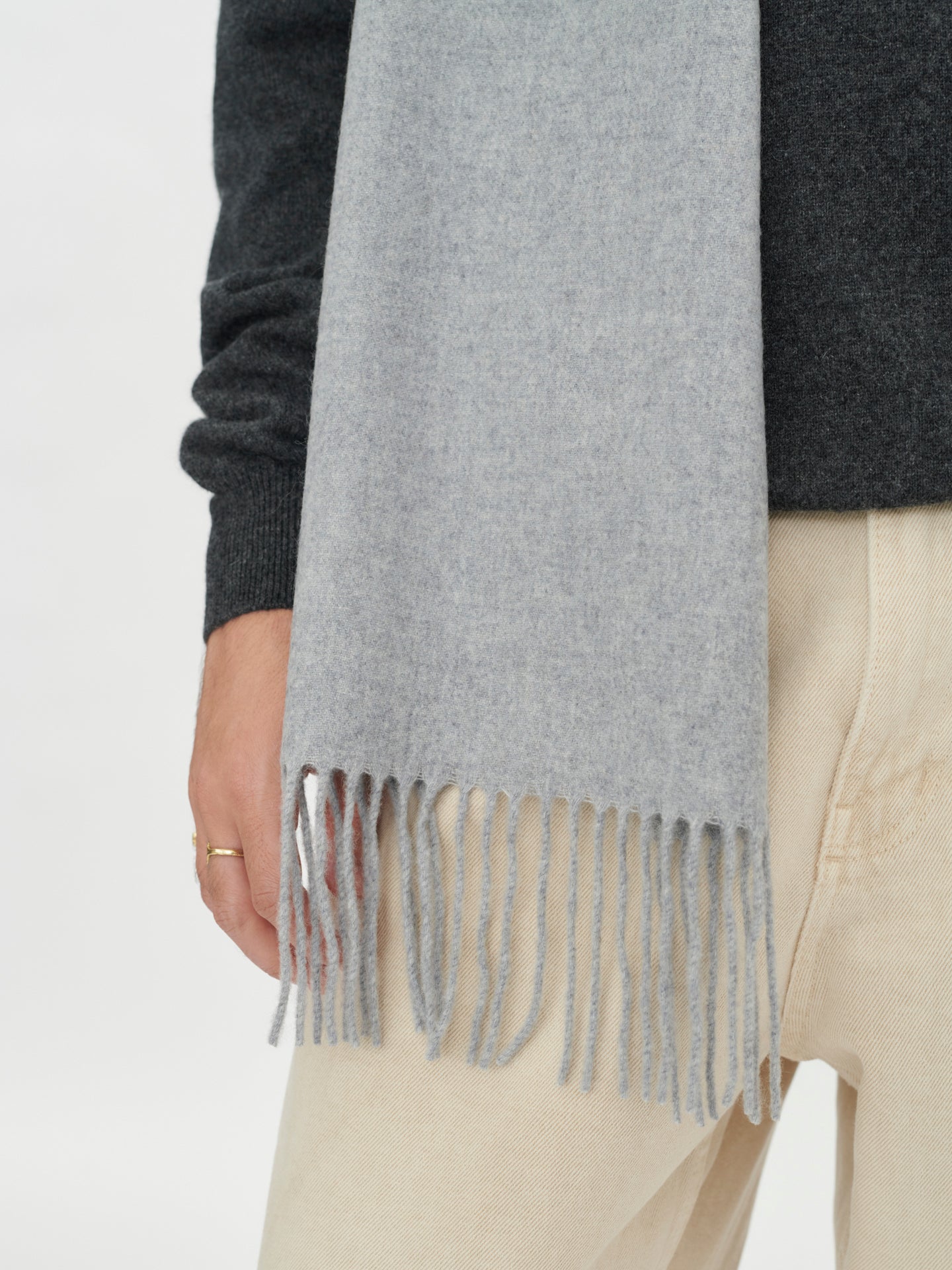Unisex Cashmere Fringe Scarf Vapor Blue - Gobi Cashmere