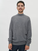 Men's Cashmere Mock Neck Sweater Dim Gray - Gobi Cashmere #color_dim-gray