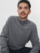 Men's Cashmere Mock Neck Sweater Dim Gray - Gobi Cashmere #color_dim-gray