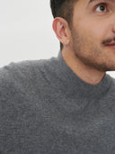 Men's Cashmere Mock Neck Sweater Dim Gray - Gobi Cashmere #color_dim-gray
