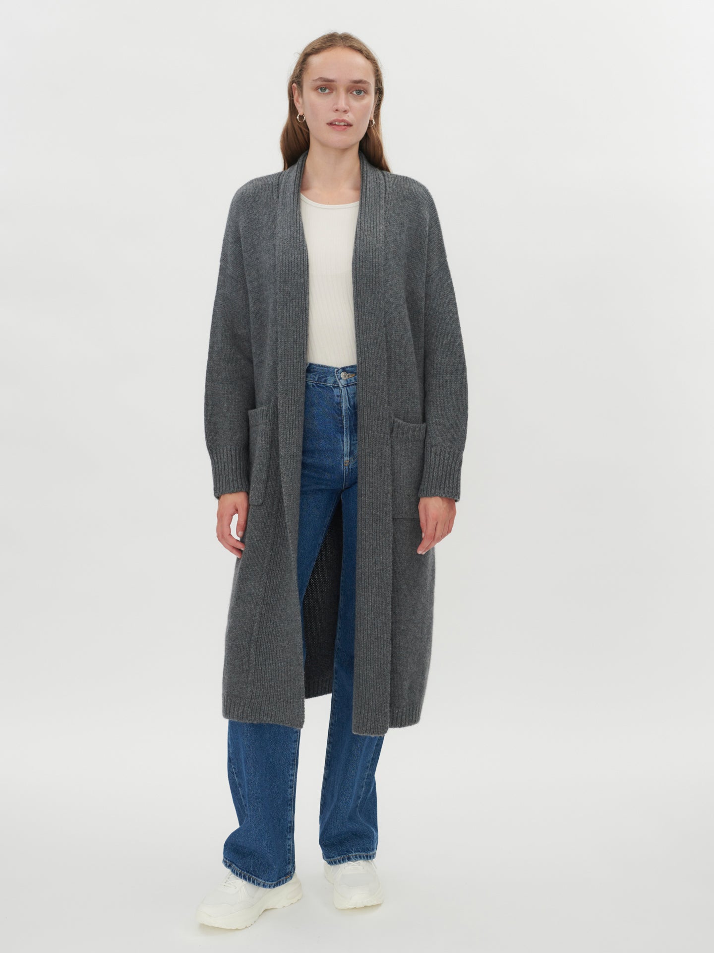 Women's Cashmere Chunky Long Cardigan Plum Kitten - Gobi Cashmere