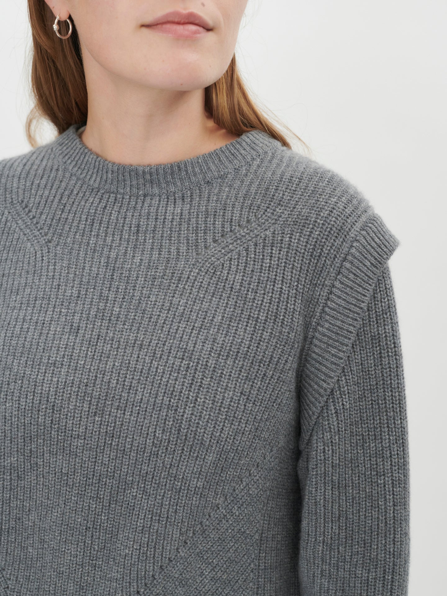 Women's Cashmere Layered Effect Sweater Dim Gray - Gobi Cashmere