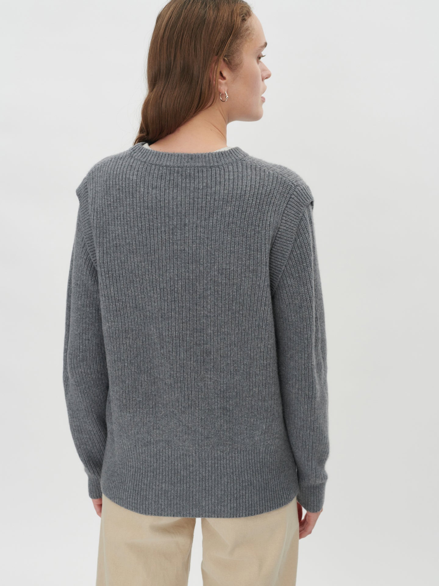 Women's Cashmere Layered Effect Sweater Dim Gray - Gobi Cashmere