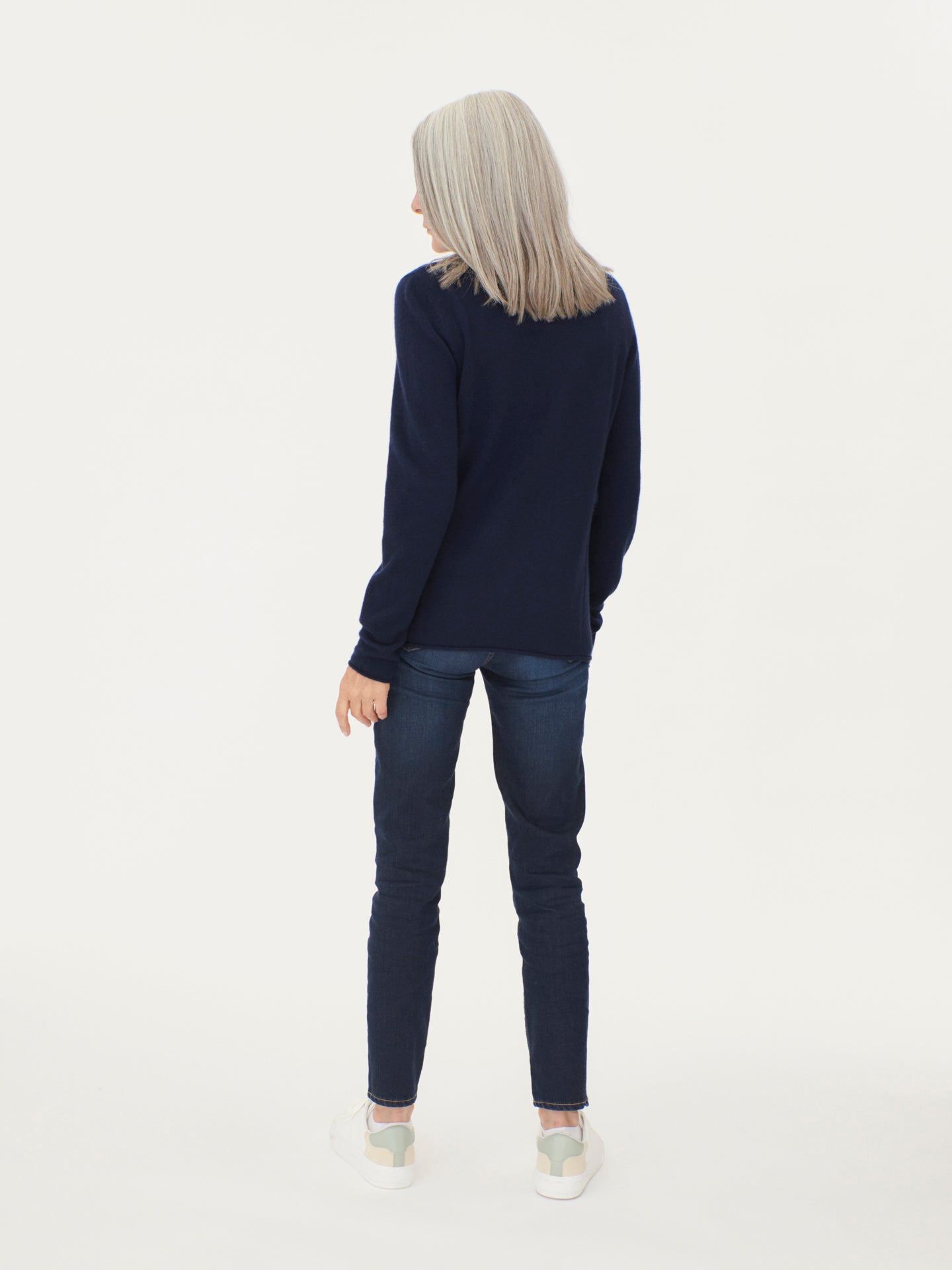 Women's Cashmere Lightweight Turtleneck Navy - Gobi Cashmere