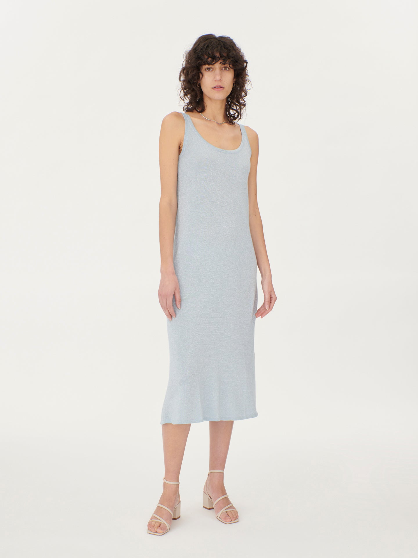 Women's Silk Cashmere Tank Dress Cerulean - Gobi Cashmere