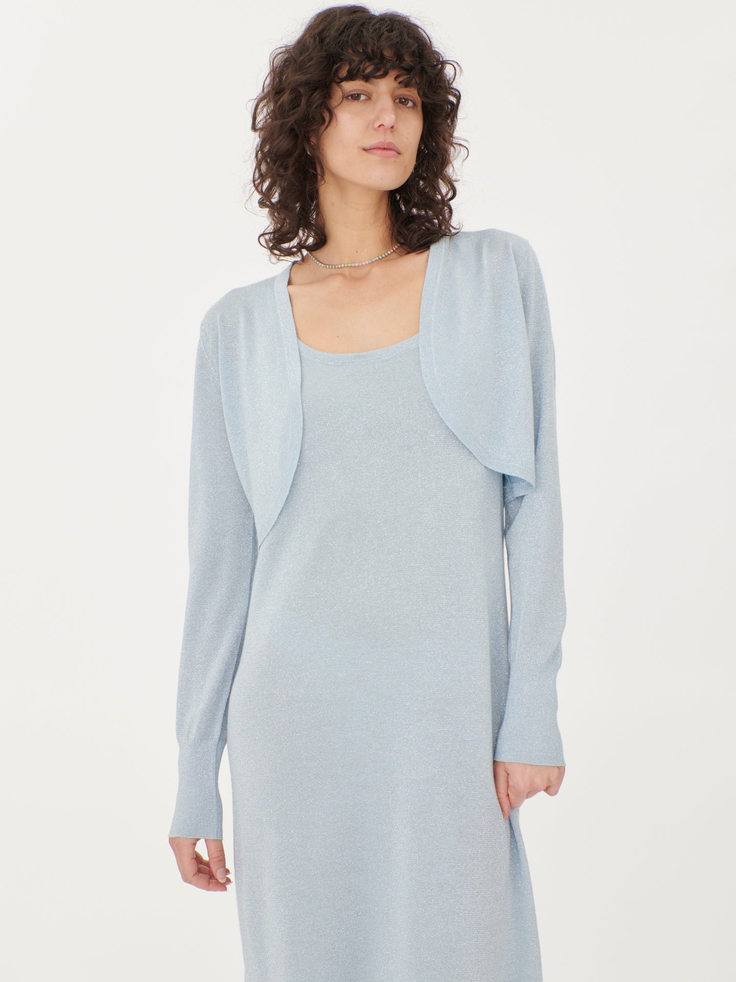 Women's Silk Cashmere Bolero Cerulean - Gobi Cashmere