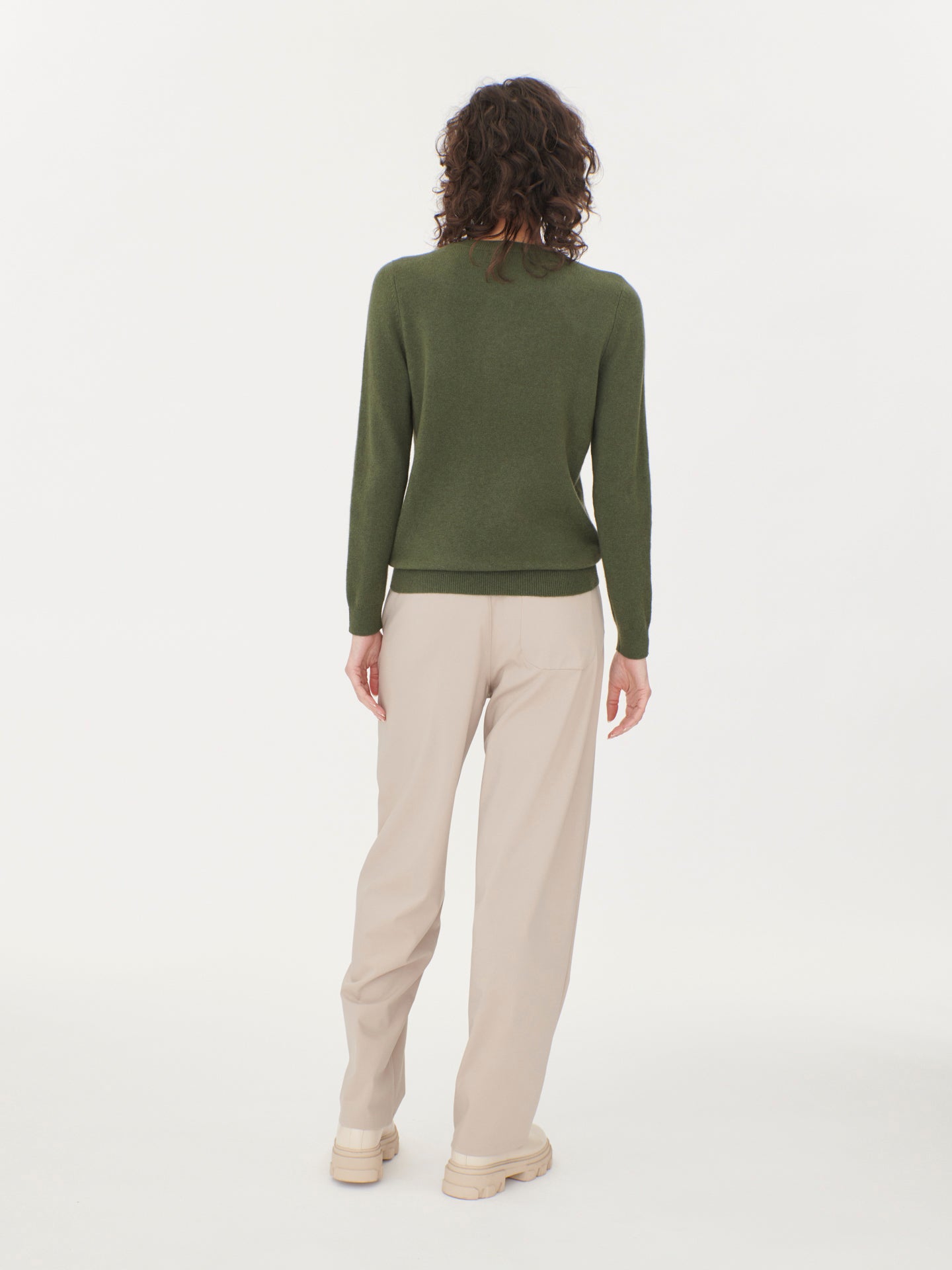 Women's Cashmere $99 Hat & Sweater Set Bronze Green - Gobi Cashmere 