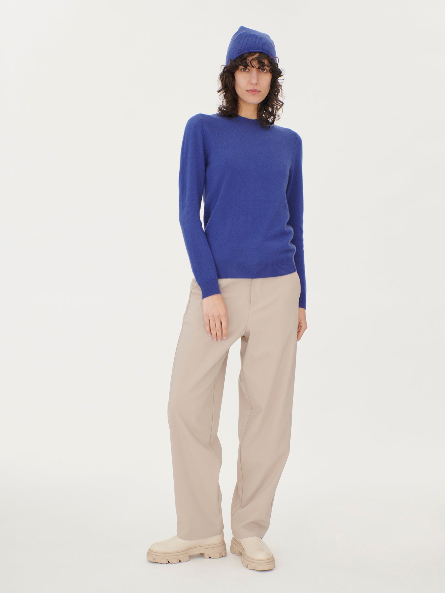 Women's Cashmere $99 Hat & Sweater Twilight Blue - Gobi Cashmere