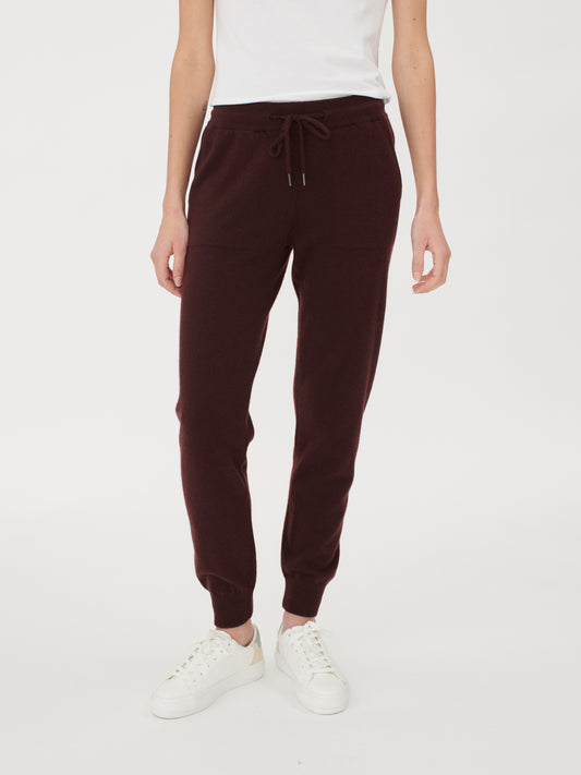Women's Cashmere Cuffed Jogger Decadent Chocolate - Gobi Cashmere