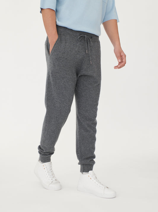 Men's Cashmere Jogger Plum Kitten - Gobi Cashmere