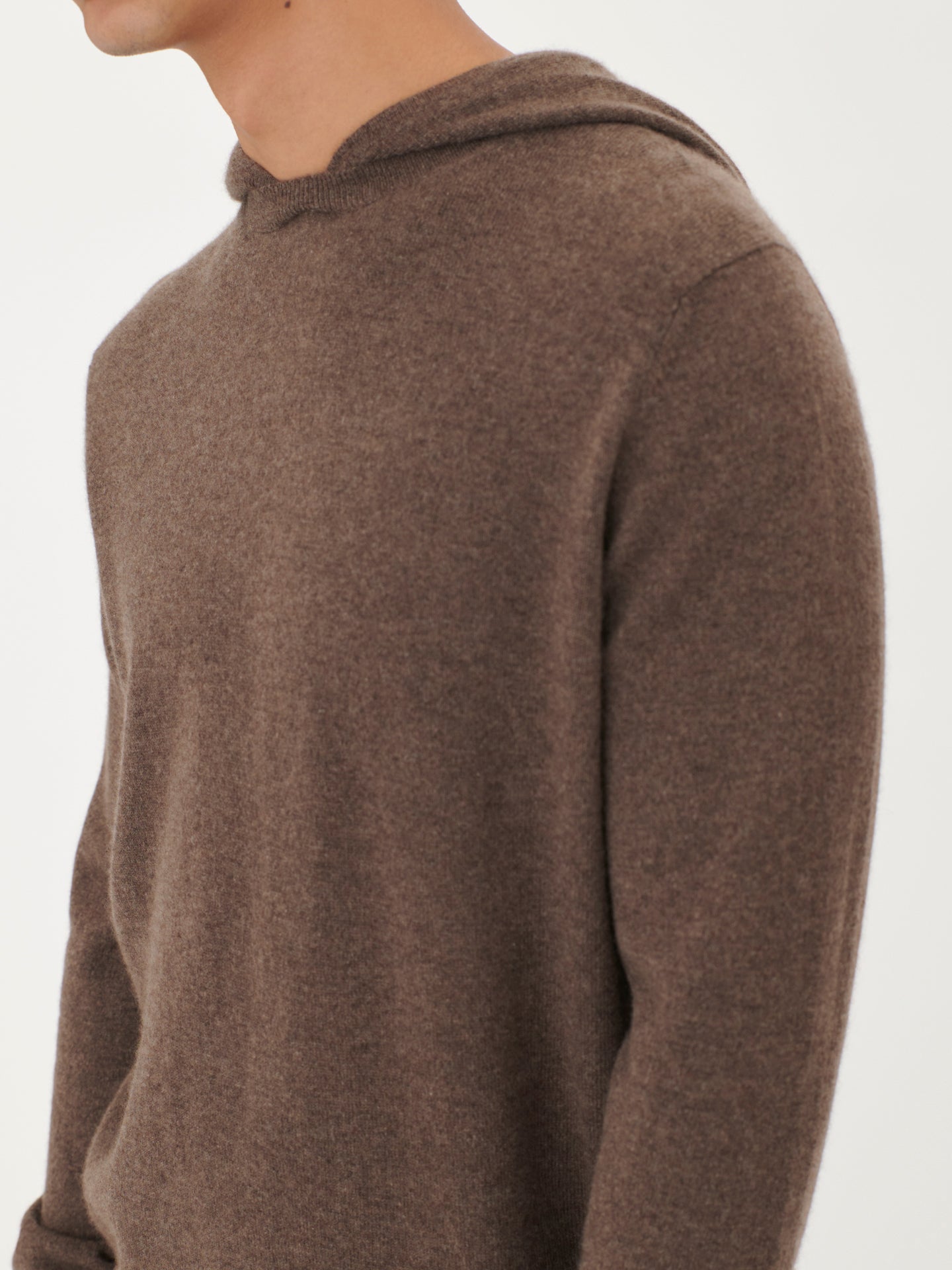Men's Cashmere Basic Hoodie Cocoa - Gobi Cashmere