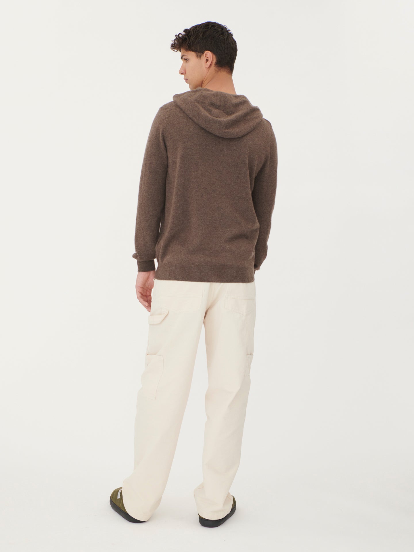 Men's Cashmere Basic Hoodie Cocoa - Gobi Cashmere