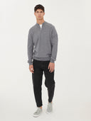 Men's Cashmere Half Zip Polo Dim Gray - Gobi Cashmere #color_dim-gray
