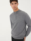Men's Cashmere Half Zip Polo Dim Gray - Gobi Cashmere #color_dim-gray
