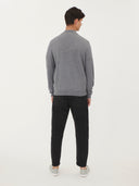 Men's Cashmere Half Zip Polo Dim Gray - Gobi Cashmere #color_dim-gray