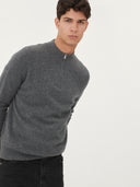 Men's Cashmere Half Zip Polo Dim Gray - Gobi Cashmere #color_plum-kitten