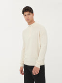 Men's Cashmere Half Zip Polo Marshmallow - Gobi Cashmere #color_marshmallow