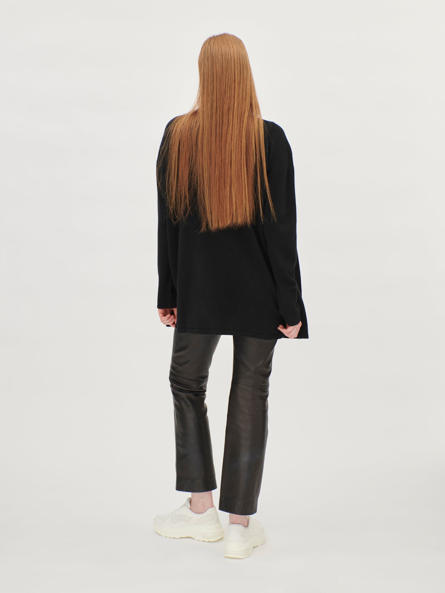 Women's Cashmere Waterfall Collar Cardigan Black - Gobi Cashmere