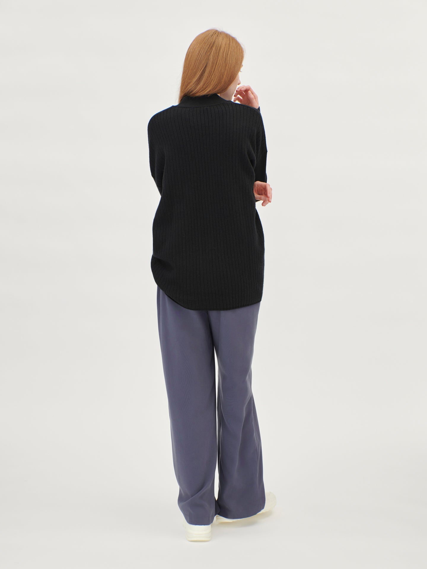Women's Cashmere Contemporary V-Neck Cardigan Black - Gobi Cashmere