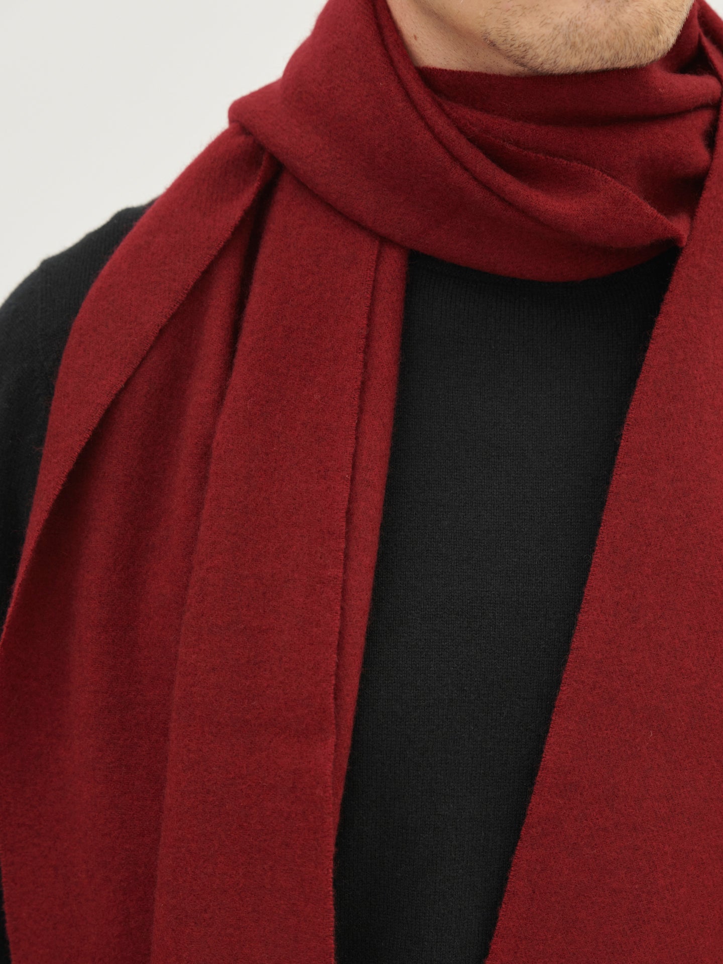 Unisex Cashmere Fringe Scarf Bordeaux - Gobi Cashmere