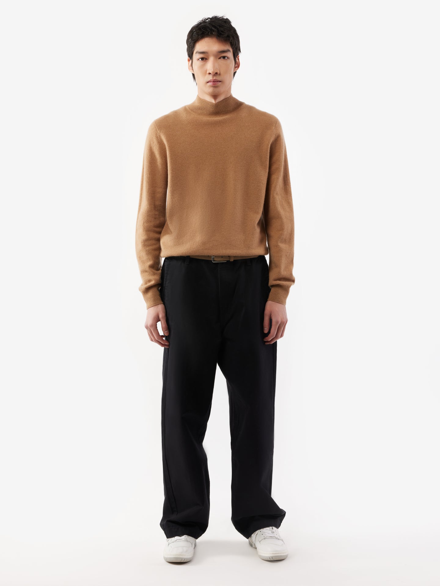 Men's Cashmere Mock Neck Sweater Sheepskin - Gobi Cashmere