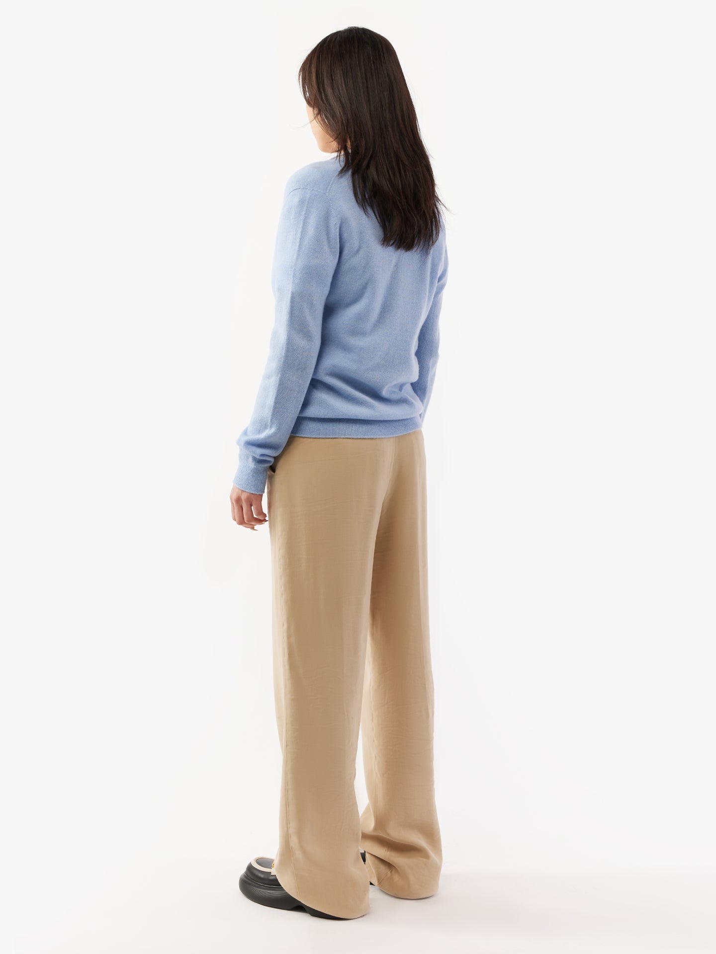 Women's Cashmere V-neck Button Cardigan Light Blue - Gobi Cashmere