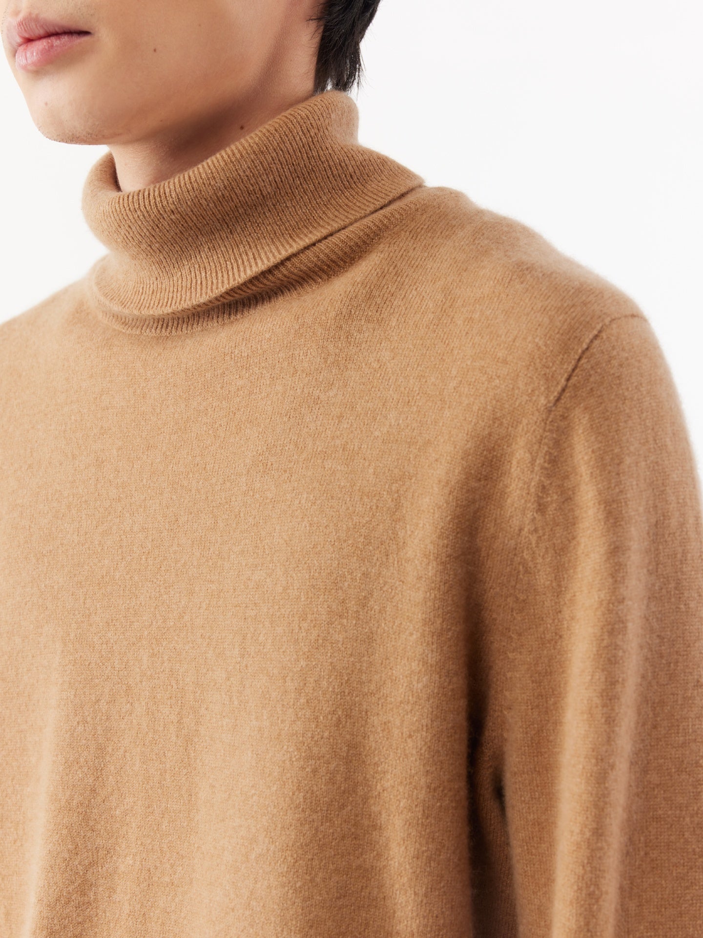 Men's Cashmere Basic Turtleneck Sheepskin - Gobi Cashmere