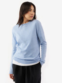 Essential Cashmere Crewneck Sweater Light Blue - Gobi Cashmere #color_light-blue
