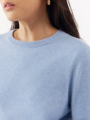 Essential Cashmere Crewneck Sweater Light Blue - Gobi Cashmere #color_light-blue