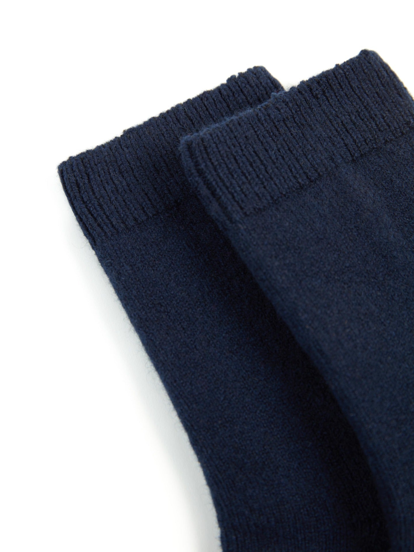 Unisex Cashmere Rib Knit Bed Socks Navy - Gobi Cashmere