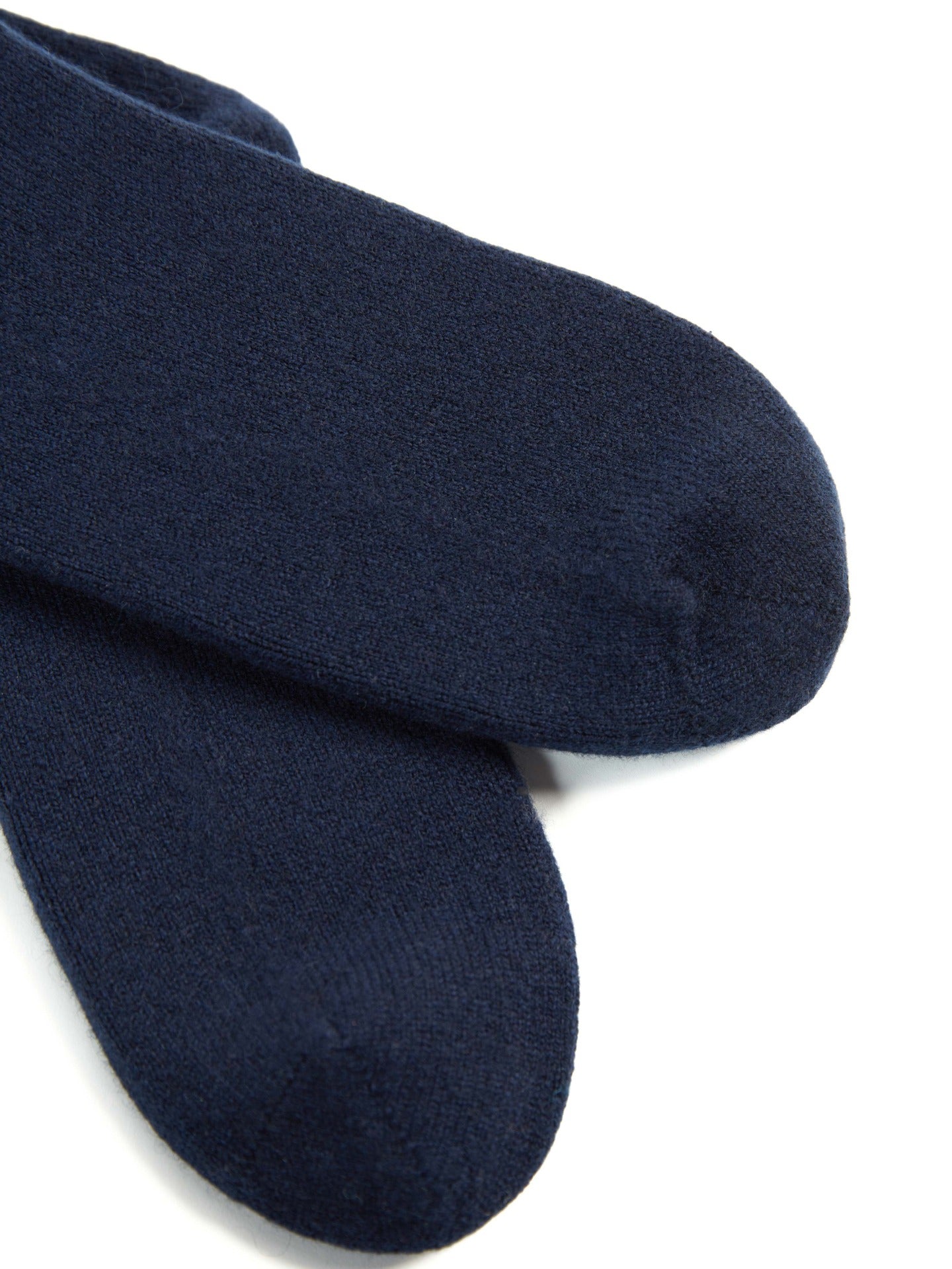 Unisex Cashmere Rib Knit Bed Socks Navy - Gobi Cashmere