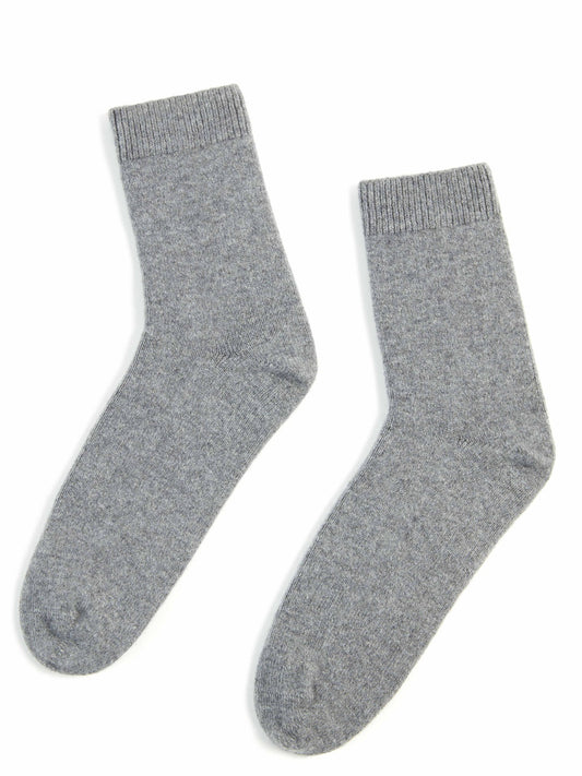 Women's Trim Knit Socks Dim Gray - Gobi Cashmere