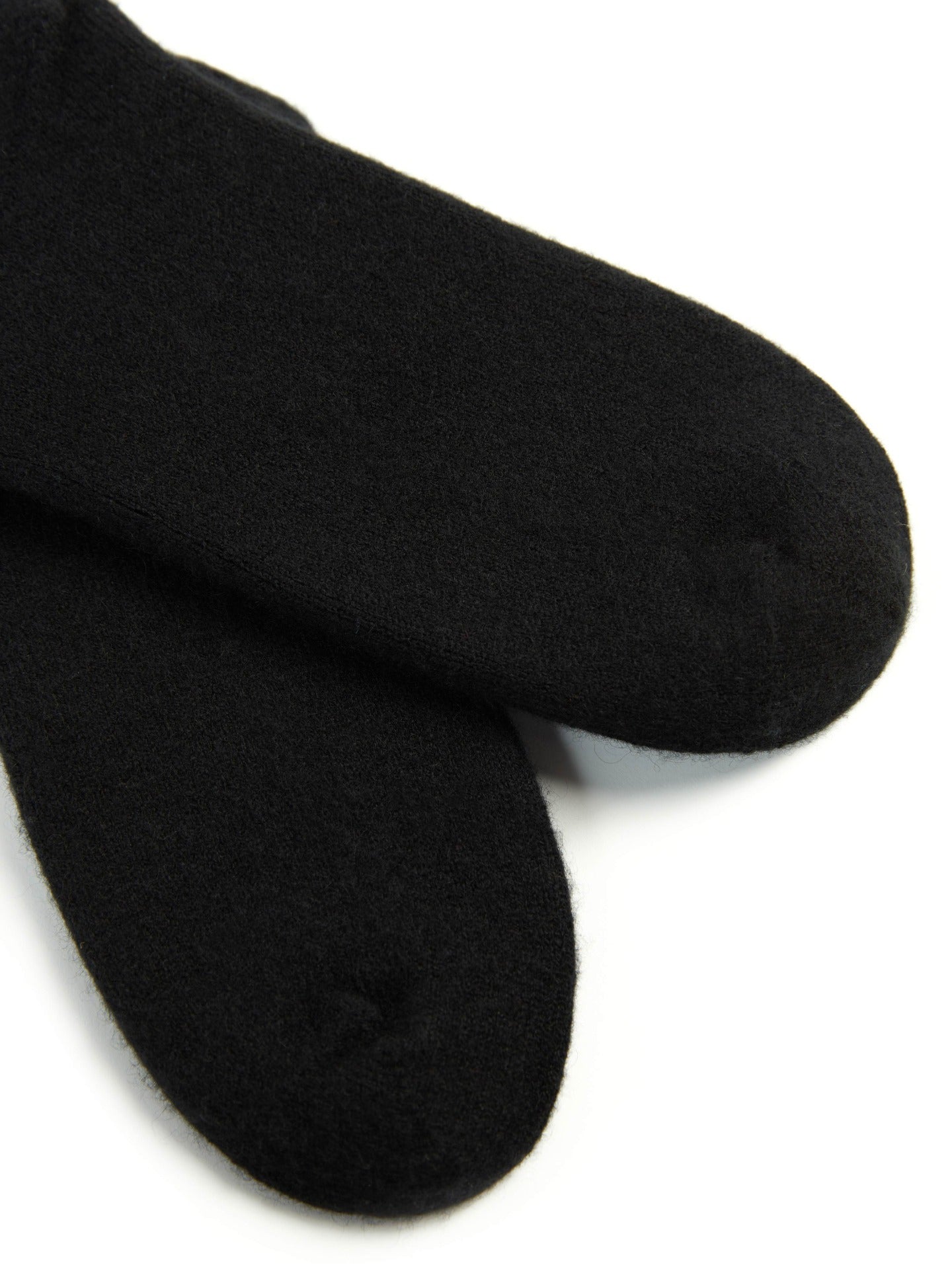 Unisex Cashmere Rib Knit Bed Socks Black - Gobi Cashmere