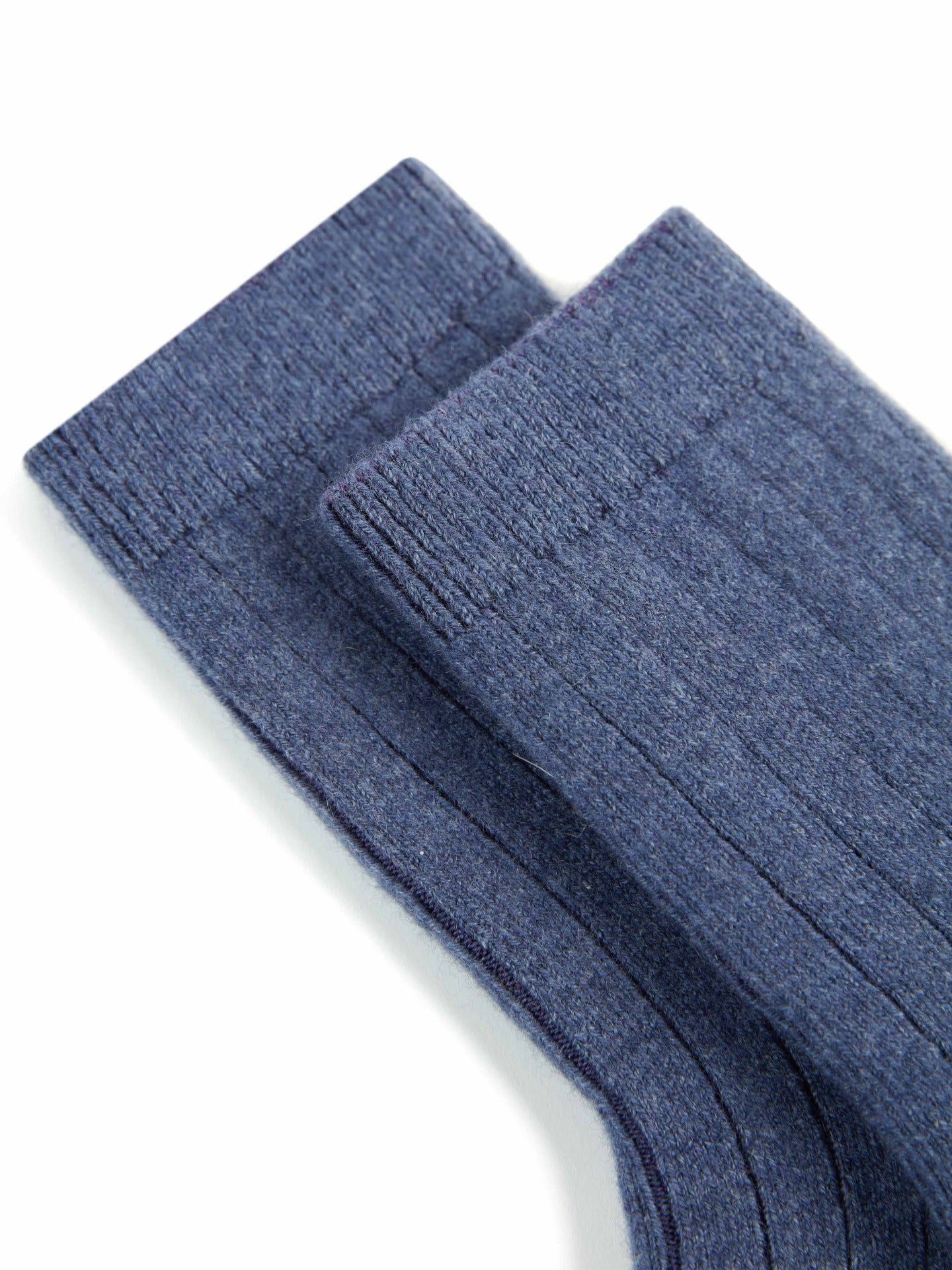 Unisex Cashmere Trim Knit Bed Socks Crown Blue - Gobi Cashmere