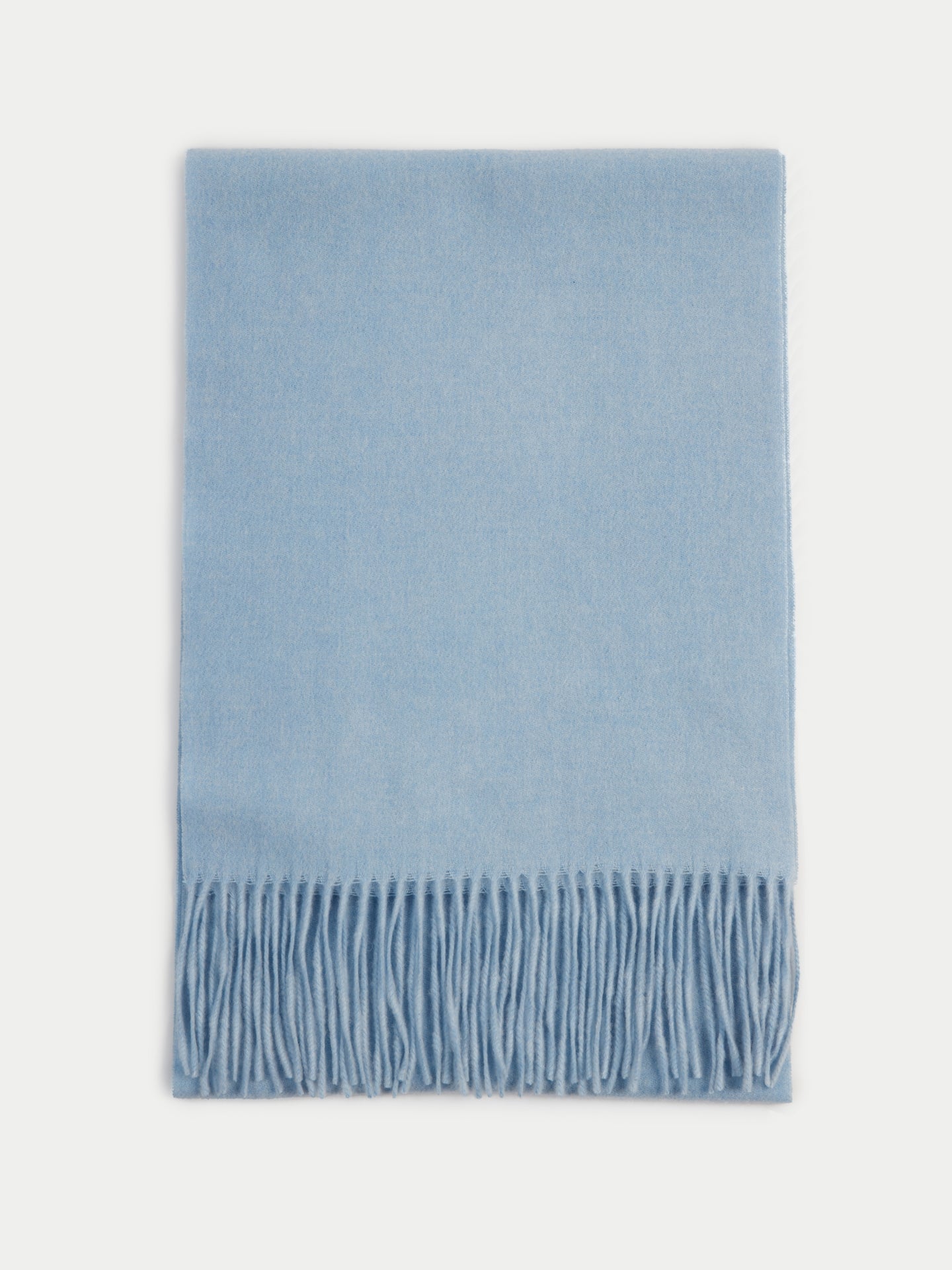 Unisex Cashmere Fringe Scarf Light Blue - Gobi Cashmere