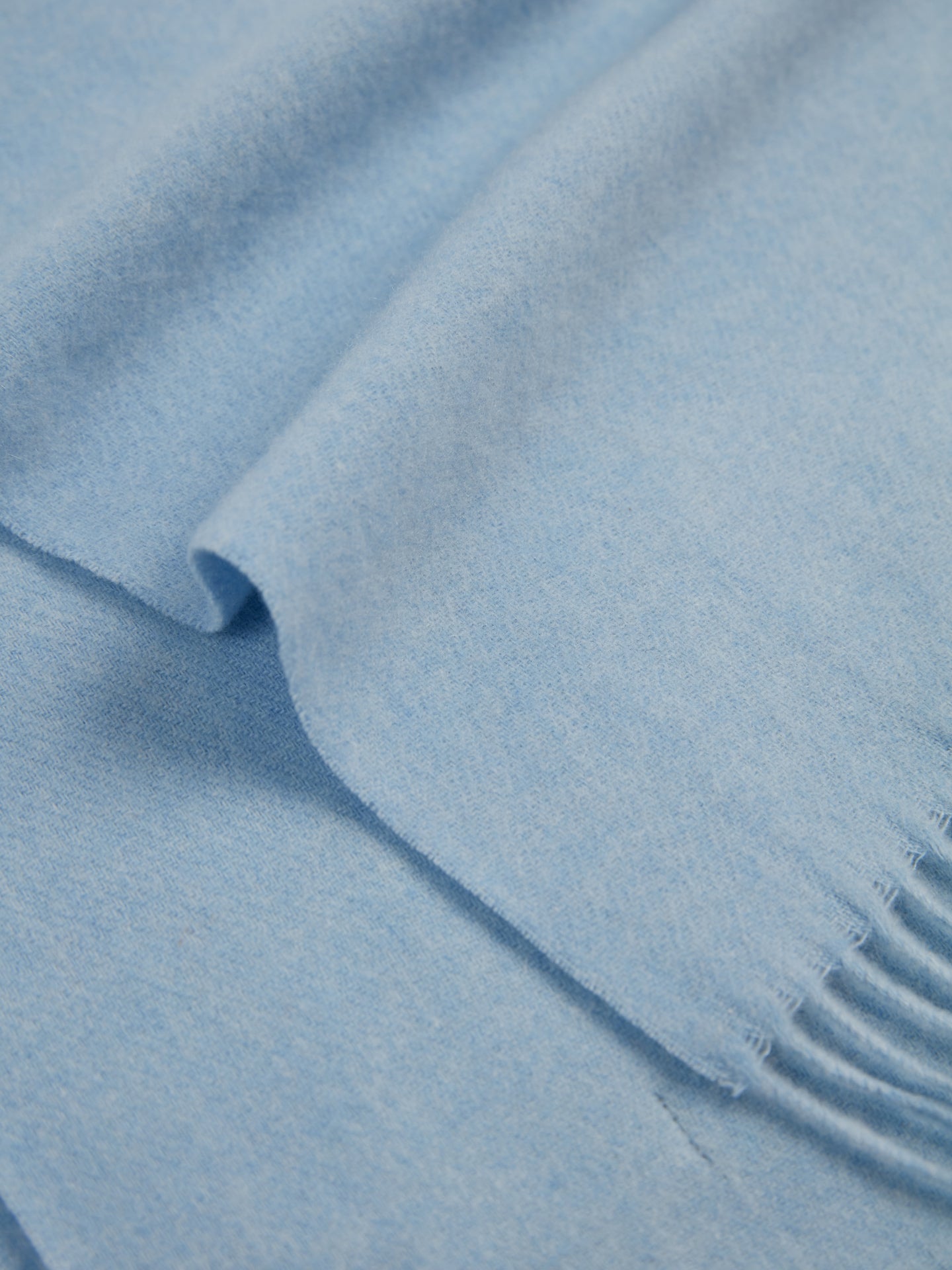 Unisex Cashmere Fringe Scarf Light Blue - Gobi Cashmere