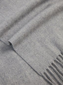 close up of a gray scarf with fringes #color_vapor-blue
