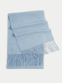 Cashmere Fringed Scarf Light Blue - Gobi Cashmere #color_light-blue