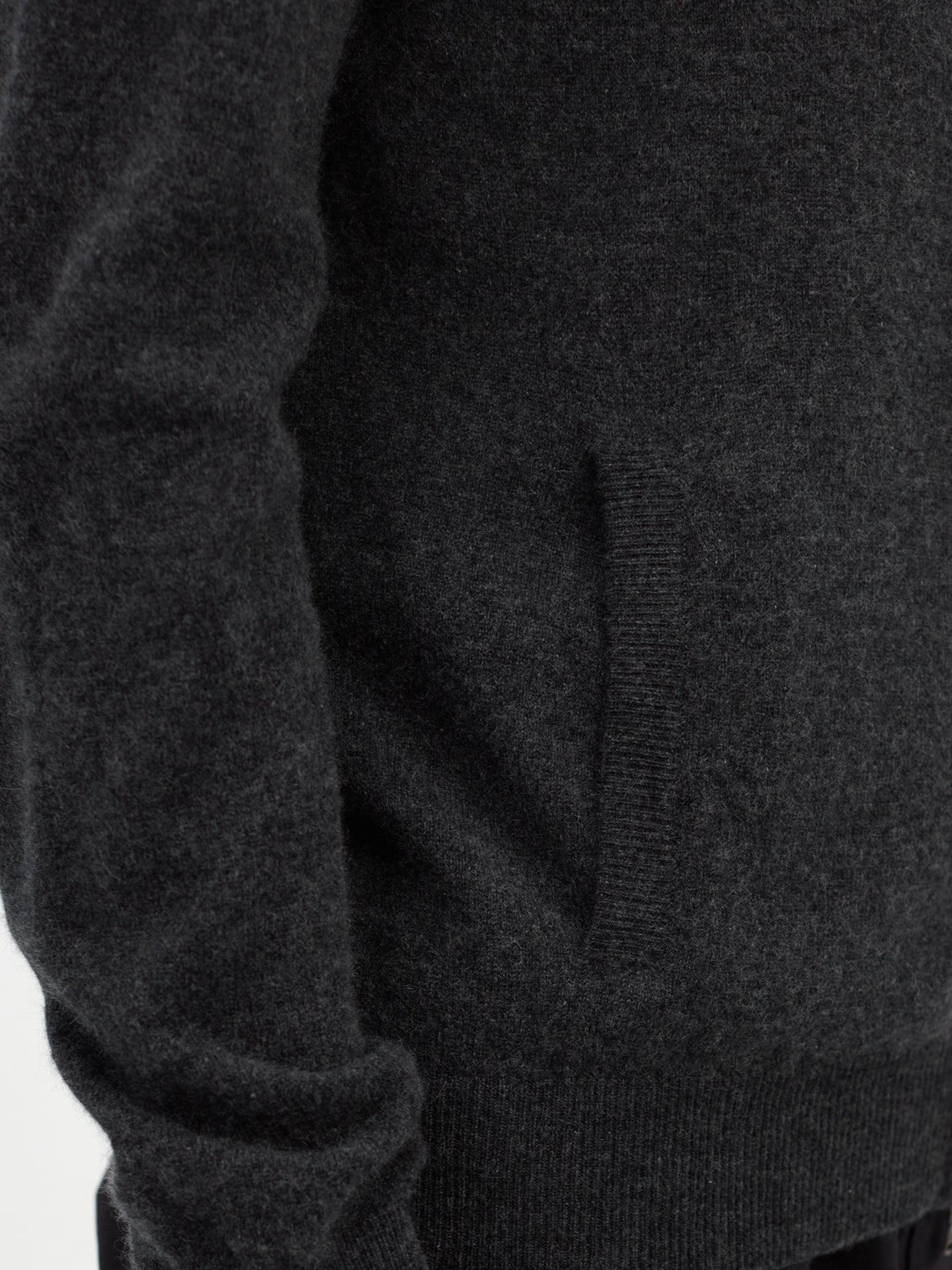 Men's Cashmere Full Zip Cardigan Charcoal - Gobi Cashmere