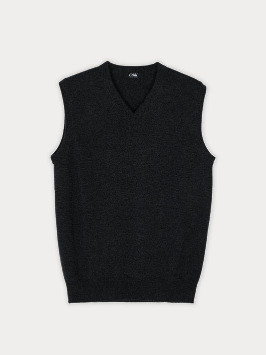 Men's Cashmere Vest Charcoal - Gobi Cashmere