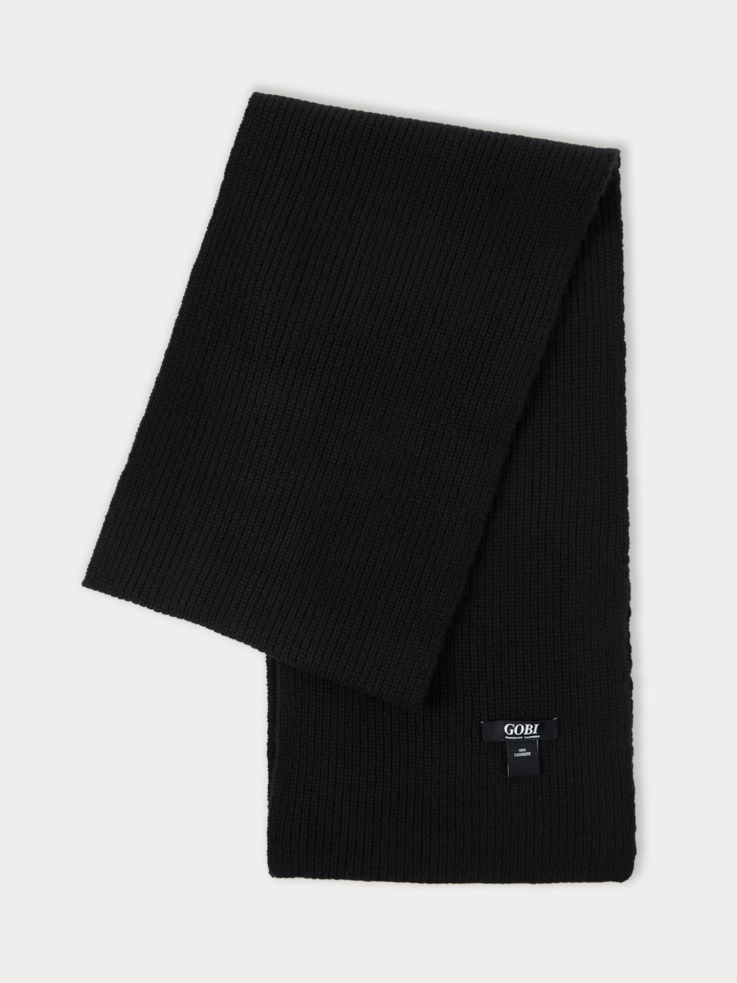 Unisex Cashmere Fishermen Knit Scarf Black - Gobi Cashmere