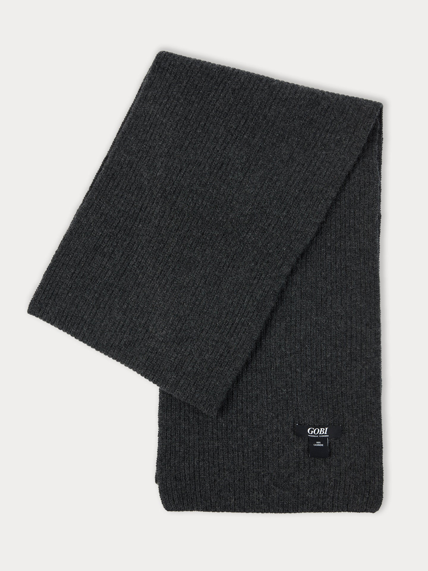 Unisex Cashmere Fishermen Knit Scarf Charcoal - Gobi Cashmere