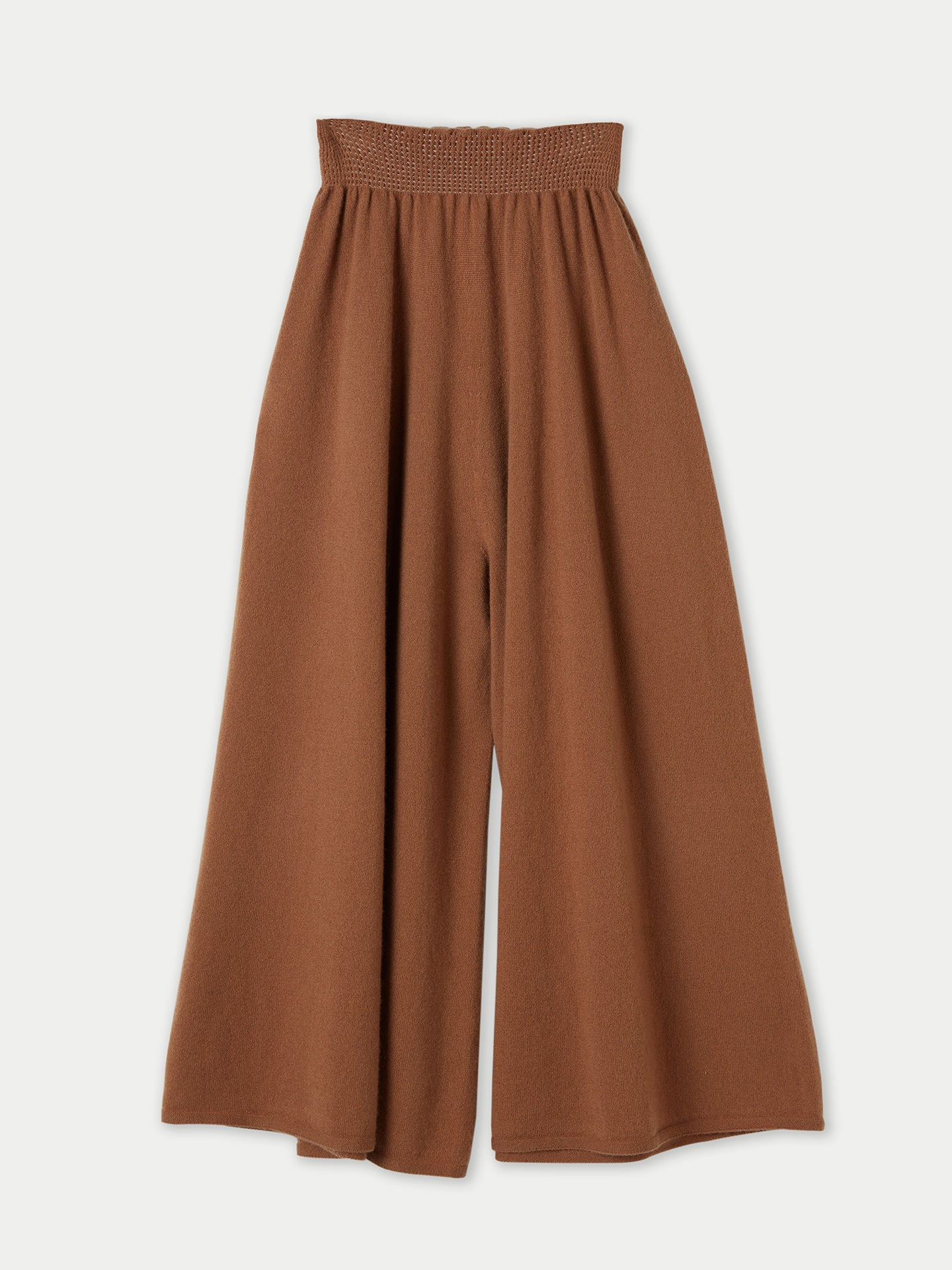 Women's Cashmere 3D Wide Pants Camel - Gobi Cashmere