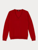 Essential Cashmere V-Neck Sweater Red - Gobi Cashmere #color_red