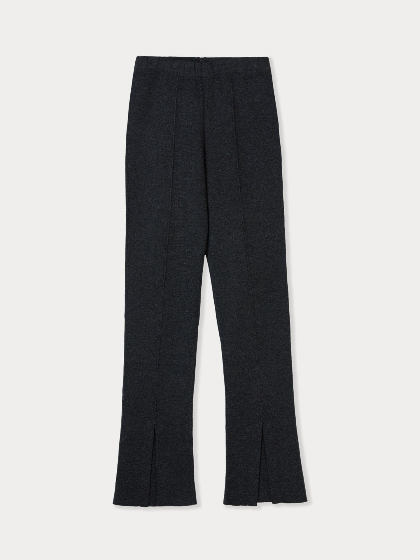Women's Cashmere Front Slit Trousers Charcoal - Gobi Cashmere