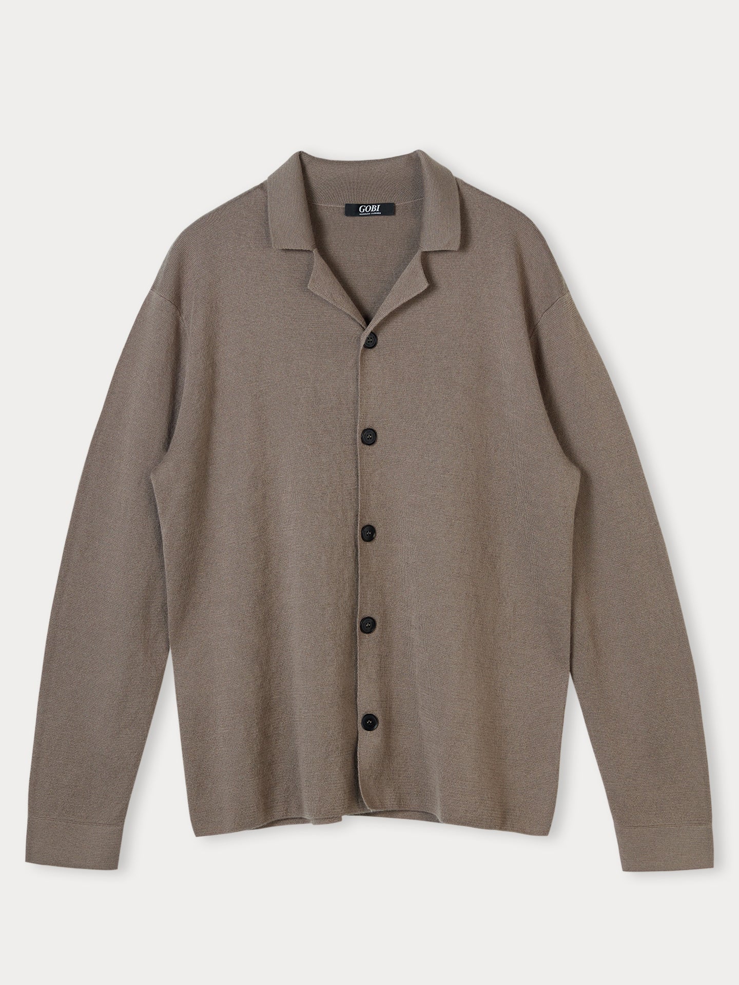 Men's Cashmere Jacket Cardigan Greige - Gobi Cashmere