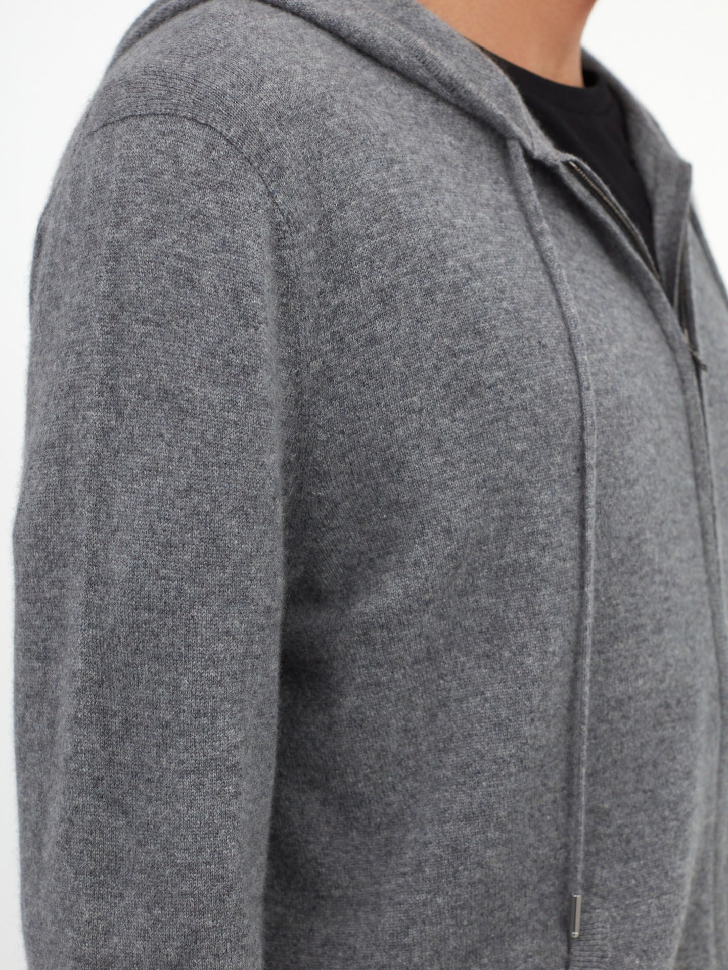 Men's Cashmere Zip Hoodie Dlim Gray - Gobi Cashmere